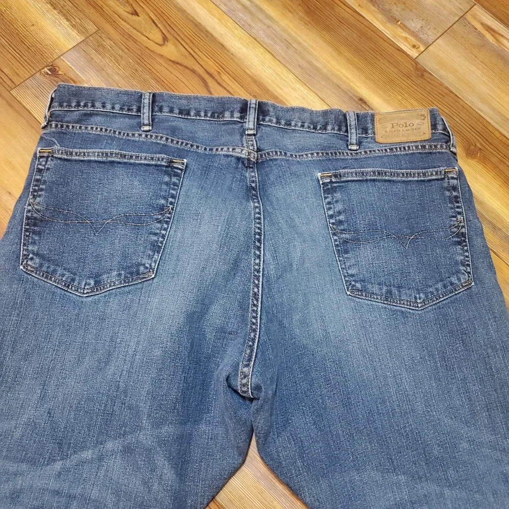 Polo Ralph Lauren Hampton Relaxed Straight Jeans Mens 42x30 Blue Denim Stretch
